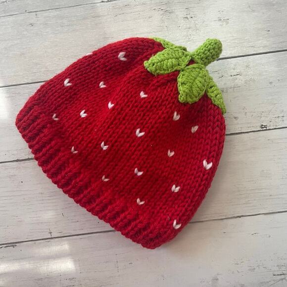 Beanie Girls Strawberry Crochet Beanies Hat Grunge Emo Slouchy Knitted Hats - Picture 8 of 9
